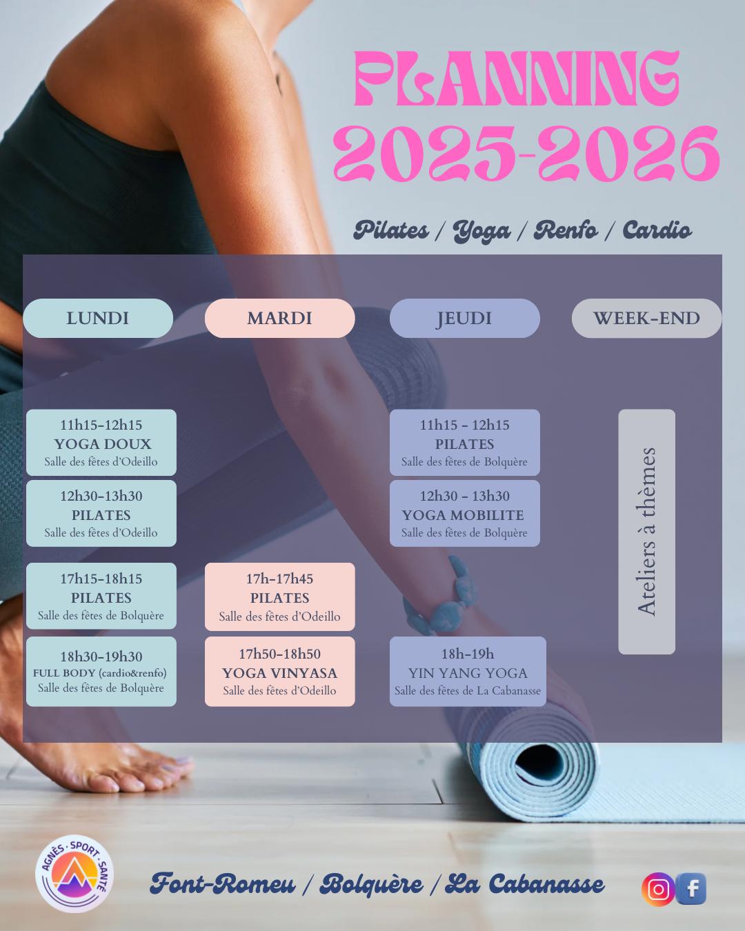 Programme yoga pilates Font Romeu Cerdagne agnes sport santé